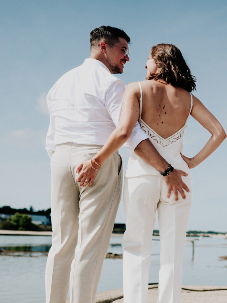 Photographe-mariage-celine-thibaut-deligey bretagne soleil couple bateau